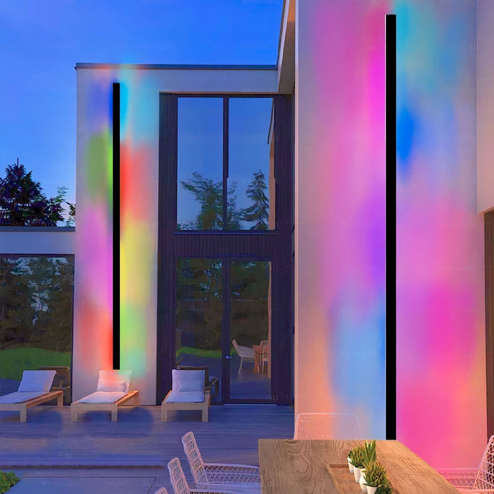 Outdoor Linear Metal Wall Mount Lamp Sconce (RGB)