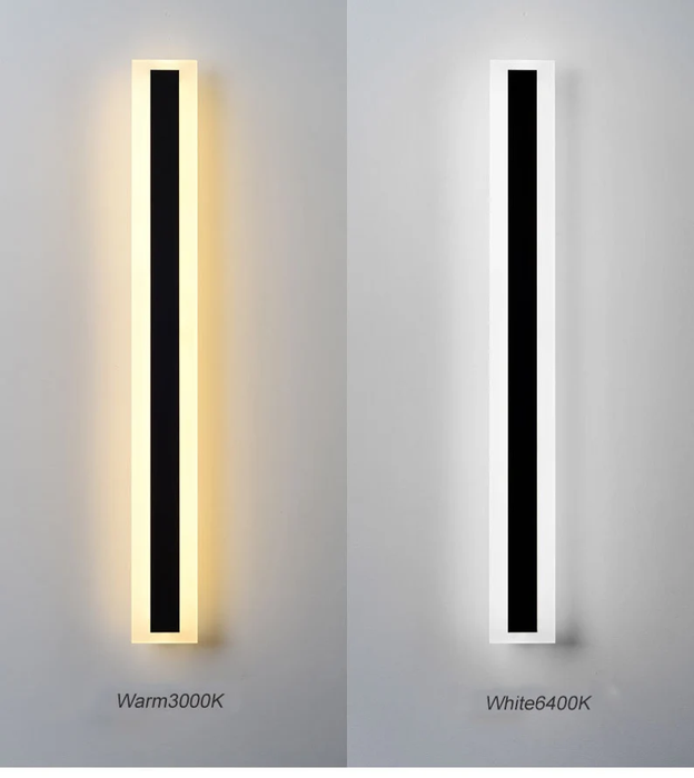 Outdoor Linear Metal Wall Mount Lamp Sconce