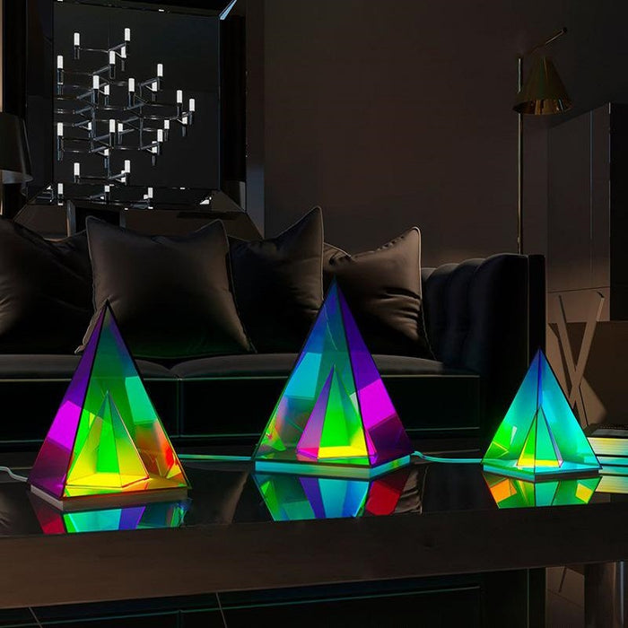 Light Diffuser Pyramid Pattern Minimalist Color Changing Infinity Pyramid — Modrngy