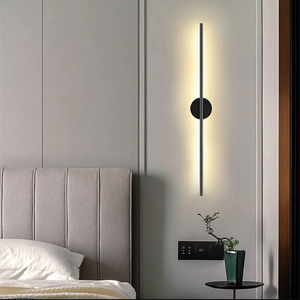 Modern Black Sconce Wall Mounted Light Linear Adjustable Wall Lamp ...