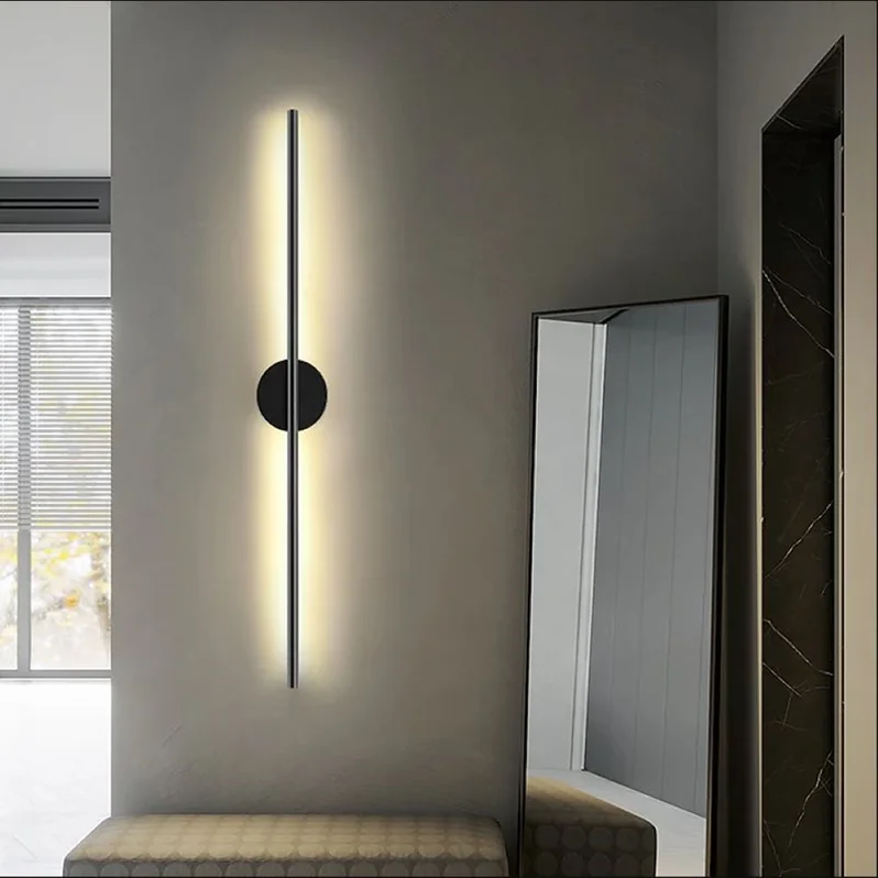 Modern Black Sconce Wall Mounted Light Linear Adjustable Wall Lamp ...