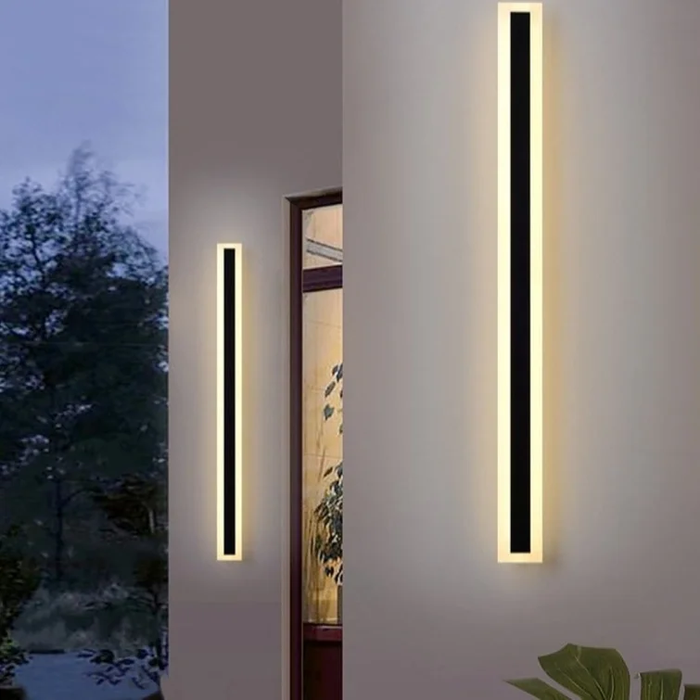 Outdoor Linear Metal Wall Mount Lamp Sconce