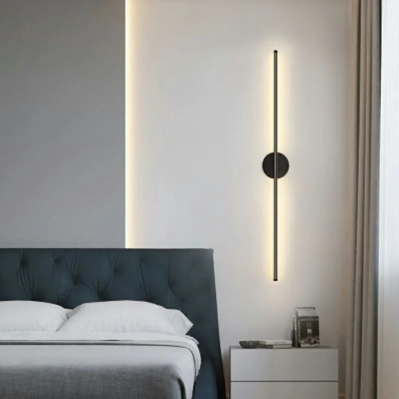 Modern Black Sconce Wall Mounted Light Linear Adjustable Wall Lamp ...